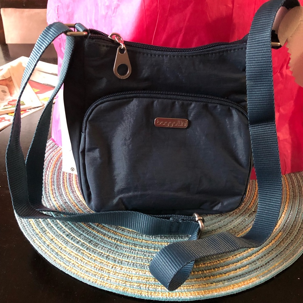 Women baggallini Slate Blue Joey Crossbody Bag.